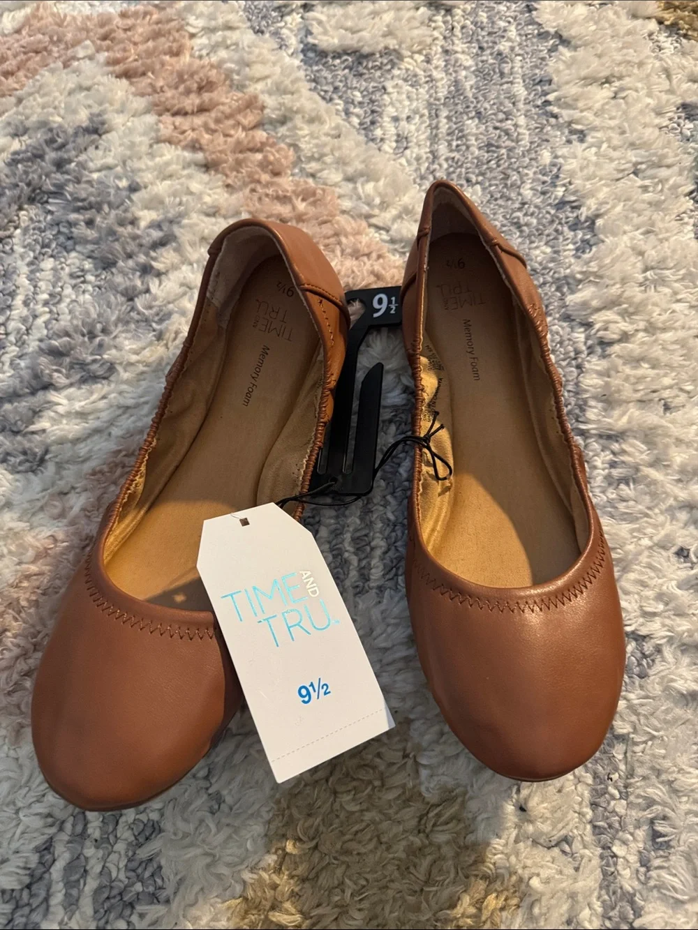Time and Tru Cognac Brown Ballet Flats - Women's 9.5